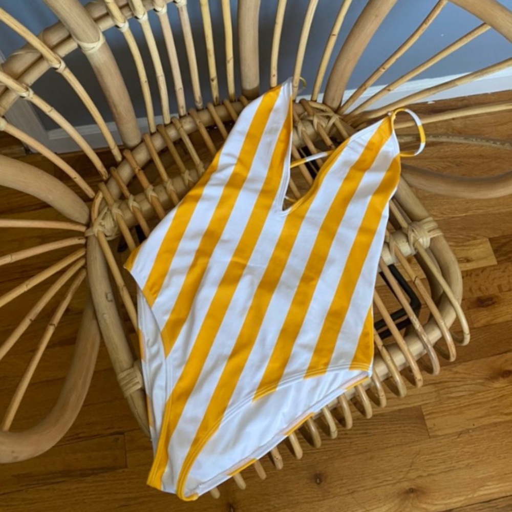 Yellow Stripe Cabana Swimsuit